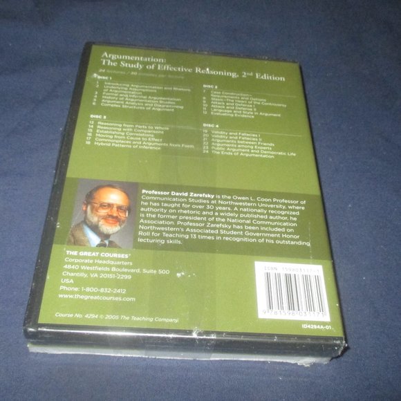 Great Courses: Argumentation: The Study of Effective Reasoning 2nd Ed (unopened) - Picture 2 of 4